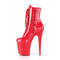 Чоботи Pleaser Flamingo-1020 на підборах 8 дюймів, черевики до щиколотки зі шнурівкою 4 дюйми, блискавка збоку, червоні