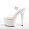 Босоножки Pleaser Adore-708HMG, каблук 7 дюймов, ремешок на щиколотке шириной 2 3/4 дюйма, прозрачный/белый