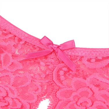 Відкриті трусики з інтимним вирізом StarNight, мереживні, рожеві, S