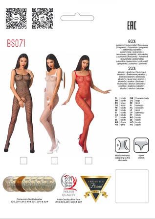 Бодістокінг GIULIANNA BS071 з відкритим доступом black