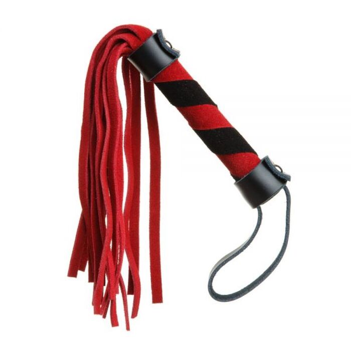 F61415 Плетка из замши мини FLOGGER BLACK/RED