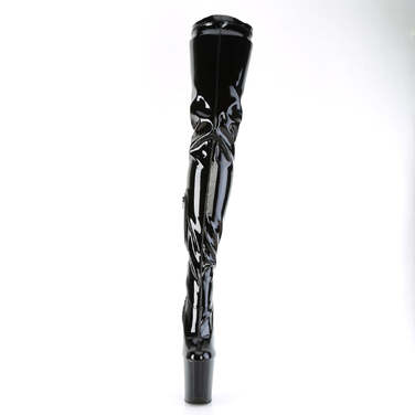 Ботинки Flamingo-4000, каблук 8 дюймов, эластичный шаговый шов 4 дюйма, боковая молния, чёрный цвет