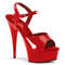 Босоніжки Pleaser Delight-609 на підборах 6 дюймів, з ремінцем на щиколотці 1 3/4 дюйма, червоні