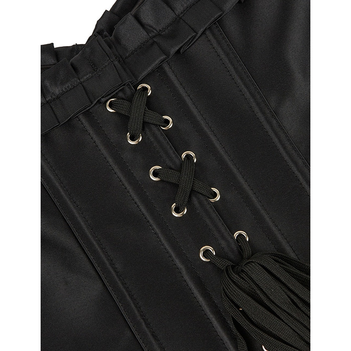 Корсет с рукавами Star Night 12 Plastic Bones на завязках лентах, черный, XS