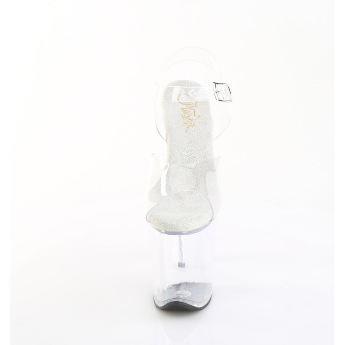 Босоножки Flamingo-808PREM. Каблук 8 дюймов, ремешок на щиколотке 4 дюйма. Цвет: прозрачный.