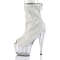 Ботинки Pleaser Adore-1031GM *Каблук 7 дюймов, открытый носок 2 3/4 дюйма, молния сзади, белые/прозрачные