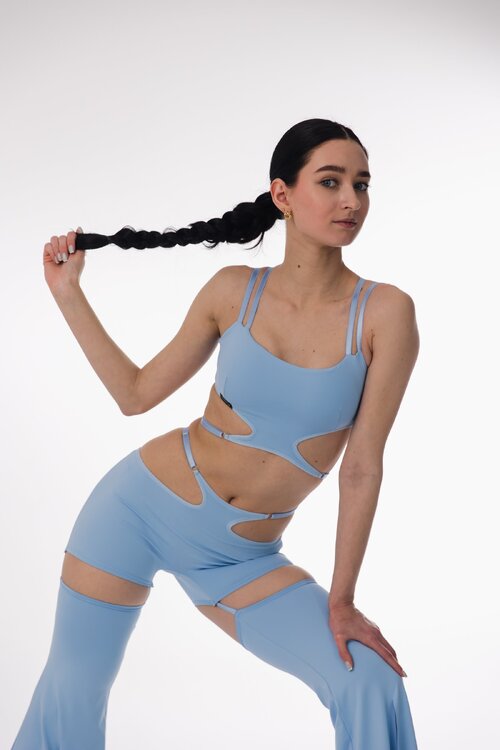 Трансформуючий Комплект Skadi 2 в 1 зі Знімними Панчохами для Pole Dance, Exotic та Сценічних Виступів - синій