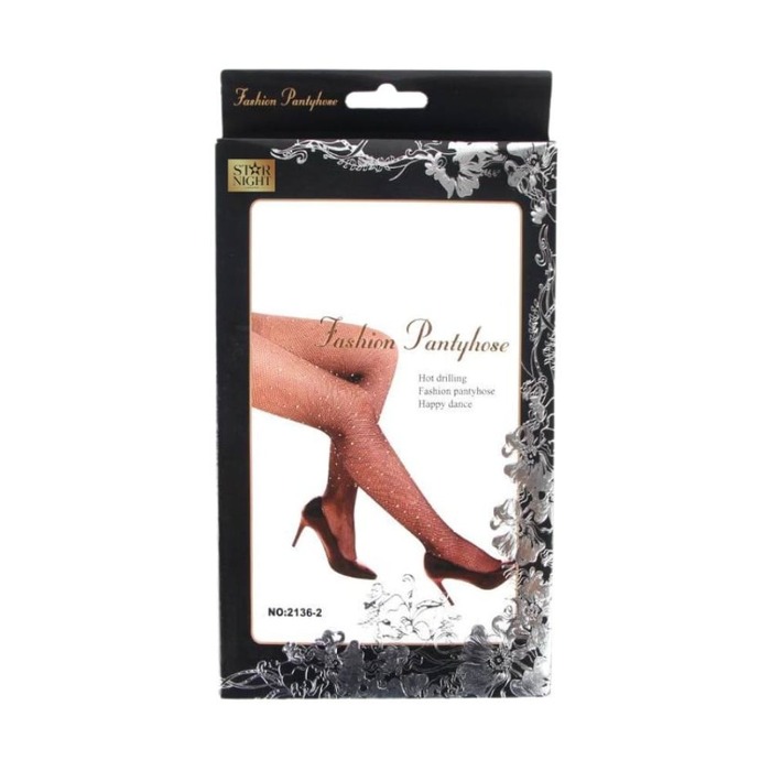 Колготки у сіточку зі стразами Star Night чорні, XS-M