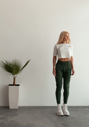 Штани High-Waist Loose Fit Sweatpants 'Feeling Good' 409 Dark Green