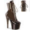 Чоботи Pleaser Adore-1020DC *7 дюймів на підборах, 2 3/4 дюйма, двоколірні, зі шнурівкою, блискавка збоку, кавово-темно-коричневі