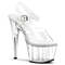 Босоножки Pleaser Adore-708, каблук 7 дюймов, ремешок на щиколотке шириной 2 3/4 дюйма, прозрачные
