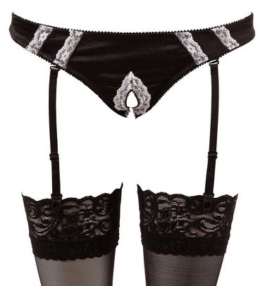 Костюм покоївки Cottelli Collection Maid Set, 6 предметів, чорно-білий, S