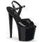 Босоніжки Pleaser Razzle-809 на підборах 8 дюймів, босоніжки з ремінцем на щиколотці 3 1/2 дюйма, чорні лаковані/чорні