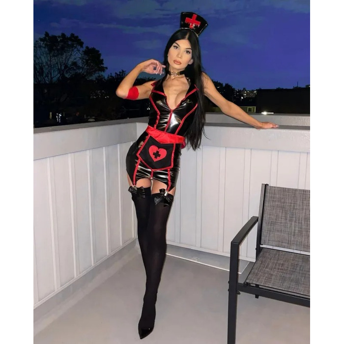 Костюм сексуальної медсестри Naughty Nurse Leg Avenue, 4 предмети Black - M