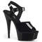 Босоніжки Pleaser Delight-608N на підборах 6 дюймів, босоніжки з ремінцем на щиколотці 1 3/4 дюйма, чорні