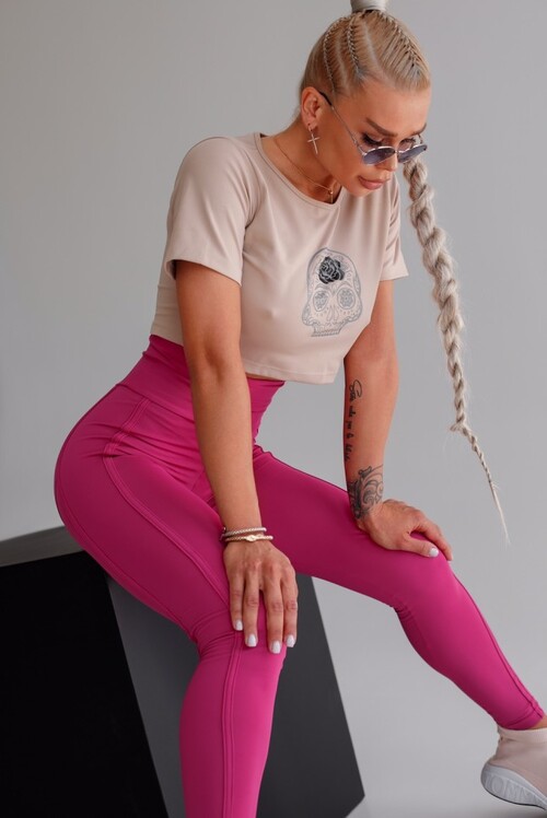 Топ спортивний Fitzona BROWN TEE Short Sleeve жіночий, еластичний для фітнесу