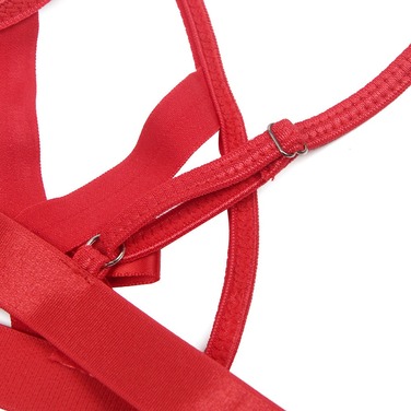 Комплект белья с бантиками Star Night и декоративными наручниками, красный, XS-S