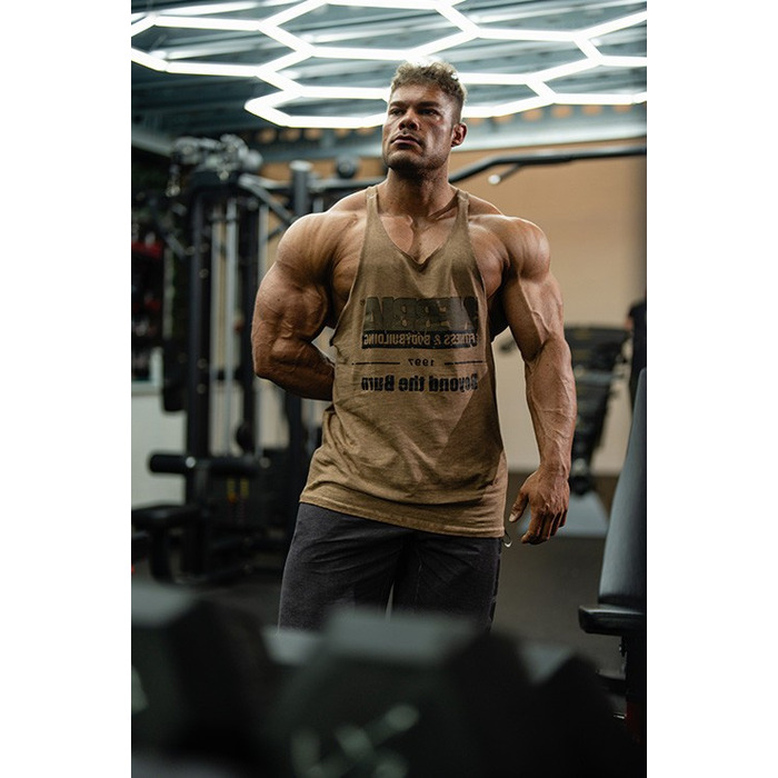 Майка Nebbia Washed-off Oversized Stringer MAX OUT Light Brown 359