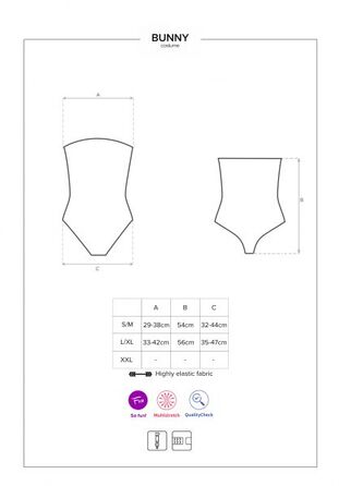 Костюм зайчика чорний Obsessive Bunny costume S/M