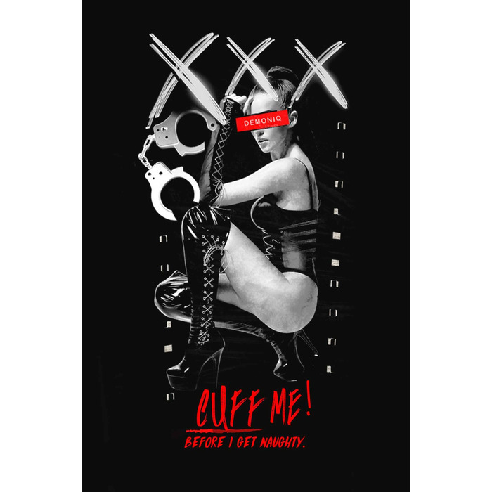 Мужская футболка с принтом «Cuff Мe!» Demoniq TSHRB004 черная, XL