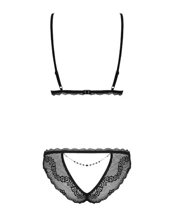 Сексуальный комплект с открытыми сосками Obsessive Millagro 2-pcs set black S/M