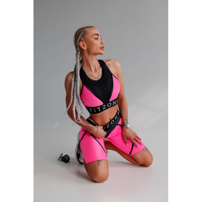 Велосипедки FZ Shiny Neon-Pink Bike Shorts with Imitation Black Thongs