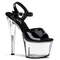 Босоніжки Pleaser Sky-309 на підборах 7 дюймів, босоніжки 2 3/4 дюйма PF, чорні/прозорі