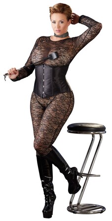 Корсет Cottelli Collection с открытой зоной декольте, черный, 4XL