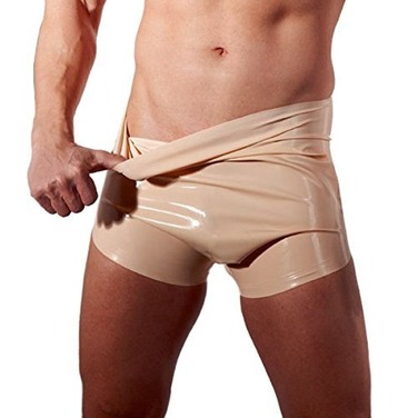 Мужские трусы-шорты из латекса LateX бежевые, S