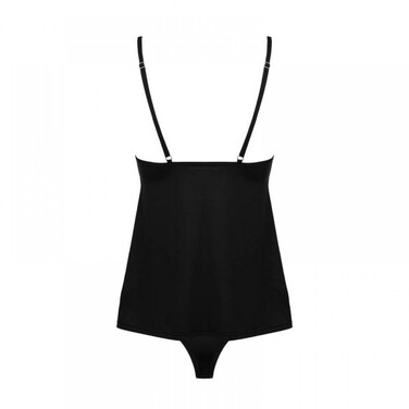 Комплект с кружевной отделкой Obsessive BELLA ROU, черный, XS/S