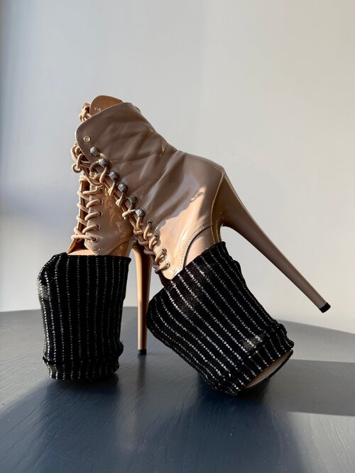 Захисти для Взуття Velvet Shine для Pole Dance Heels Блиск Захист та Сценічний Ефект - чорний у смуги