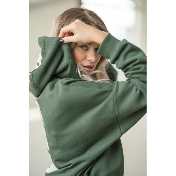 ХУДІ LOOSE FIT CROP HOODIE ICONIC DARK GREEN 421