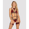Комплект мереживний з поясом для панчох Obsessive Sugestina 3-pcs set S/M