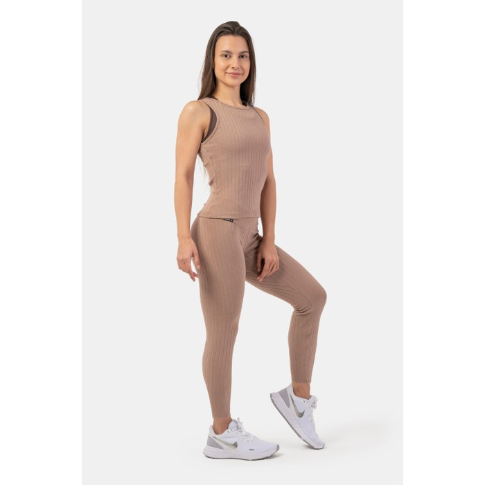 Легінси Organic Cotton Ribbed High-Waist Leggings 405 Brown
