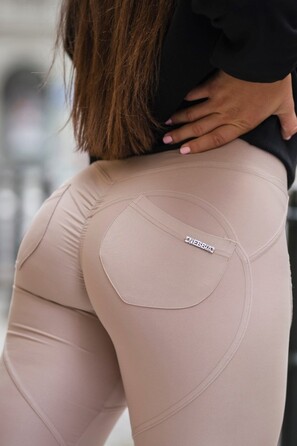 Штаны High Waist & Lifting Effect Bubble Butt pants Cream 587