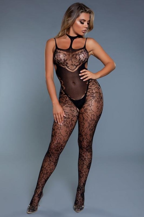 Бодистокинг сексуальный Be Wicked с интимным вырезом, черный, One Size