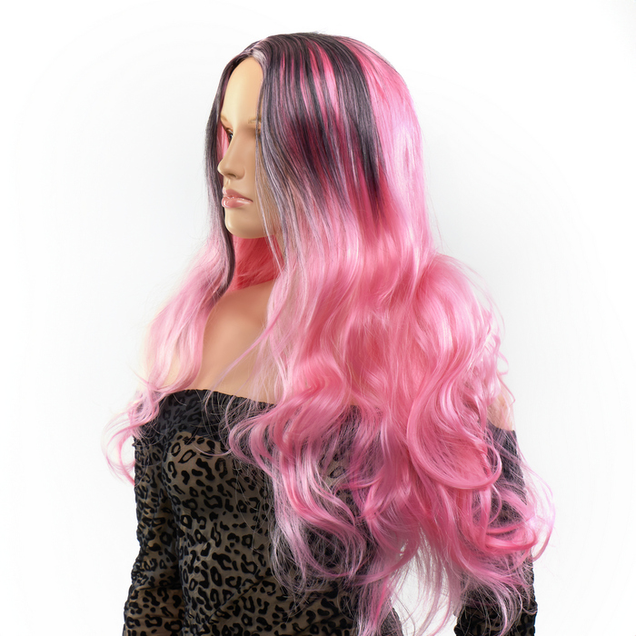 Перука довга хвиляста Fetish Hair балаяж рожевий, 65 см см