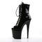 Ботинки Pleaser Flamingo-1021, каблук 8 дюймов, 4-дюймовый PF, открытый носок, шнуровка, молния сбоку, чёрные