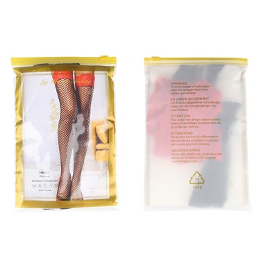 Чулки эротические в сеточку Star Night Fishnets, черные с красным кружевом