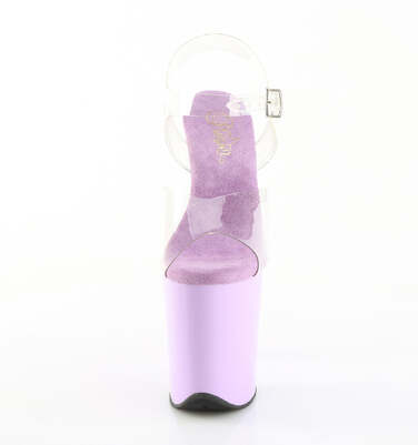 Босоніжки Flamingo-808 на підборах 8 дюймів, босоніжки з ремінцем на щиколотці 4 дюйми, колір лаванди