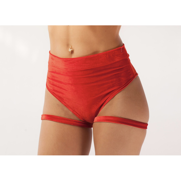 Оксамитові шорти зі стропами Червоні