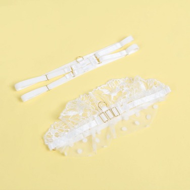 Комплект белья Star Night лиф, пояс для чулок и трусики, белый, S