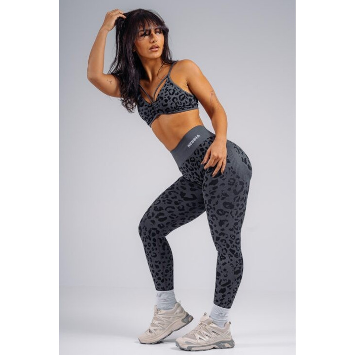 Топ Nebbia Medium Support Leopard Sports Bra PRIMAL Black Leopard 854