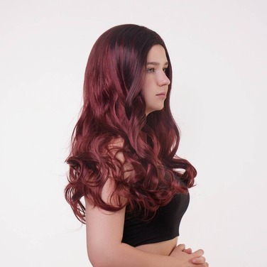 Перука довга хвиляста Fetish Hair балаяж бордо, 65 см