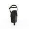 Босоніжки Pleaser Adore-709WR на підборах 7 дюймів, з ремінцем на щиколотці 2 3/4 дюйма, чорні, з мерехтливої ​​тканини/чорні