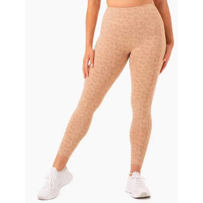 Леггинсы Ryderwear Ultra High Waisted Full Length Leggings - Tan Leopard