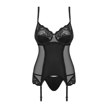 Комплект Obsessive Amallie корсет и стринги S/M