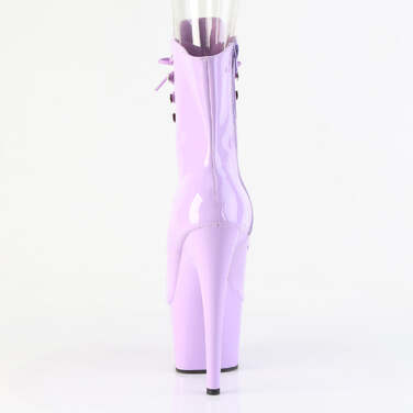 Чоботи Adore-1021 на підборах 7 дюймів, чоботи на шнурівці з відкритим носком 2 3/4 дюйма, блискавка збоку, лаковані лавандові босоніжки