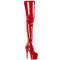 Сапоги Pleaser Adore-4000, каблук 7 дюймов, эластичный шаговый шов 2 3/4 дюйма, молния сбоку, красные