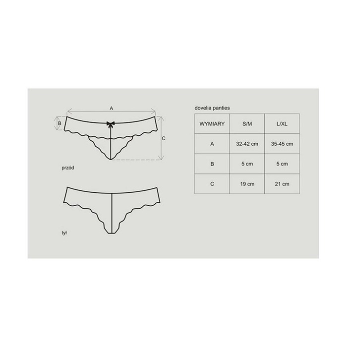 Еротичні трусики Obsessive Dovelia з мережива, рожеві, L/XL